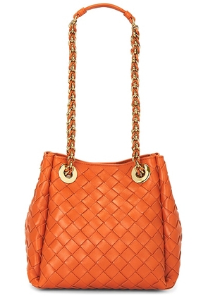 Bottega Veneta Small Parachute Chain Bag in Burned Orange & Muse Brass - Orange. Size all.