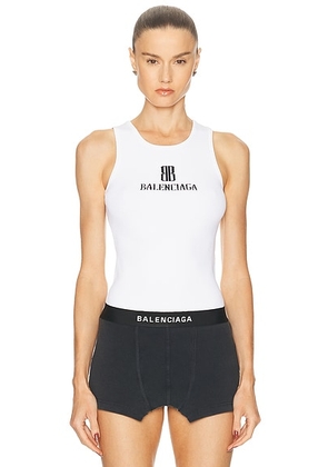 Balenciaga Tank Top in White & Black - White. Size L (also in M, S, XS).