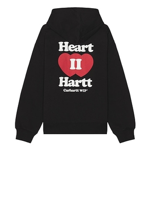 Carhartt WIP Heart II Hartt Hoodie in Black - Black. Size M (also in L, XL).
