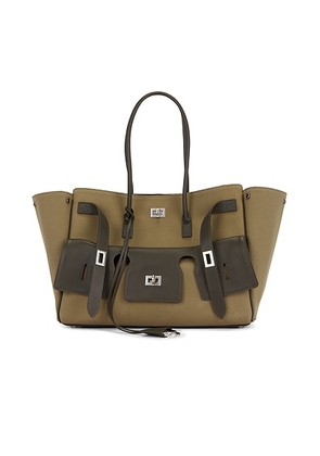 Balenciaga Bel Air Canvas Medium Carry All Bag in Khaki - Olive,Beige. Size all.