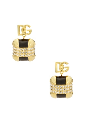 Dolce & Gabbana Square Dangle Earrings in Gold - Metallic Gold. Size all.