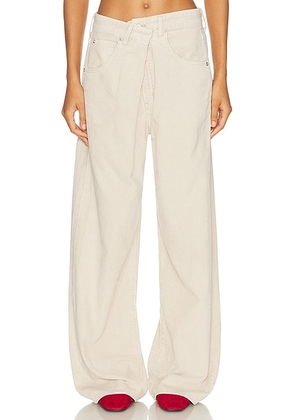 AGOLDE Vana Fold Wide Leg Jeans in Rice Grass - Cream. Size 23 (also in 25, 26, 29).