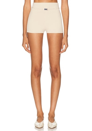 EAVES Danni Belted Short in Oyster - Ivory. Size L (also in M, XL).