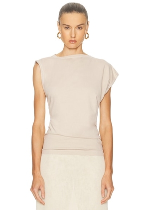 AGOLDE Beth Tee in Rice Grass - Beige. Size M (also in L, S, XS).