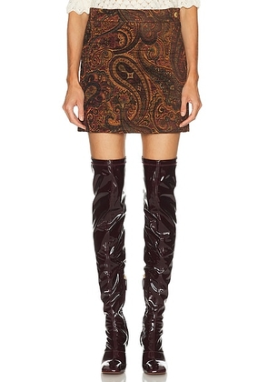 Chloe Wool Paisley Skirt in Multicolor Red - red. Size 42 (also in 40).