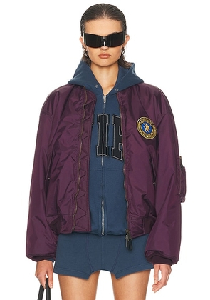 Balenciaga Large Fit Bomber Jacket in New Aubergine - Purple. Size 36 (also in 38).