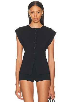 EAVES Janith Sleeveless Cardigan in Black - Black. Size L (also in M, S, XL).