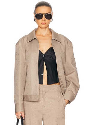 Alexander Wang Boxy Workwear Jacket in Khaki - Taupe. Size S (also in XS).