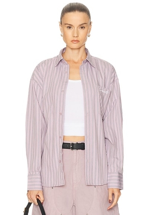 Carhartt WIP Grimsby Shirt in Stripes & Pink Fog - Mayve. Size S (also in XS).
