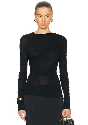 AGOLDE Tania Twist Tee in Black - Black. Size L (also in M, S, XS).
