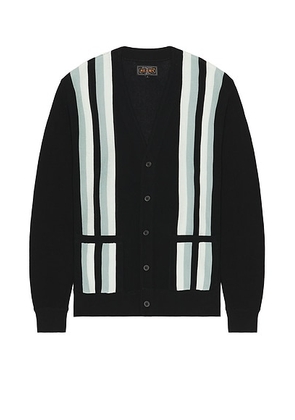 Beams Plus Cardigan Stripe in Black - Black. Size XL (also in ).