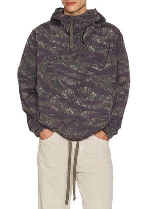 Beams Plus Mil Smock Hooded Jacket in Tiger Stripe - Grey. Size XL (also in S).