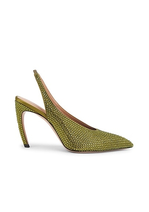 THE ATTICO Viper Slingback Pump in Military Green - Green. Size 37 (also in 36, 38.5, 39, 39.5, 40).