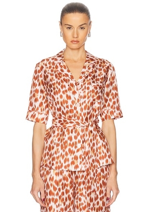 ERES Tlemeda Pajama Top in Fauve Acajou - Rust. Size 38 (also in 40).