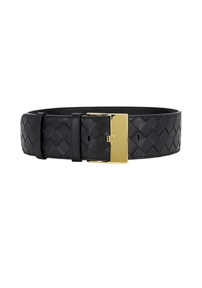 Bottega Veneta Large Watch Intrecciato Belt in Black & Muse Brass - Black. Size 85 (also in ).