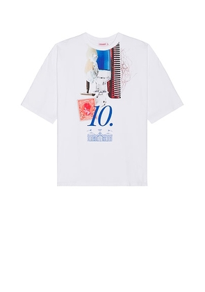 Charles Jeffrey LOVERBOY Oversized 10 Year Tee in Blue Perfume Graphic - Blue. Size L (also in M, S, XS).