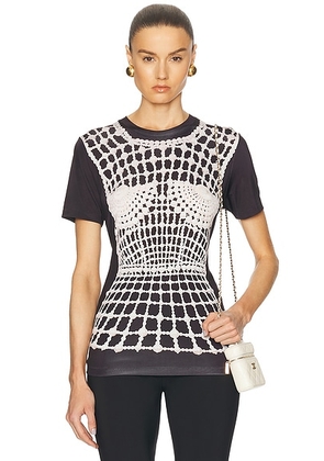 BALMAIN Embroidery Print Trompe L'oeil T-Shirt in Noir & Blanc - Black,White. Size S (also in XS).