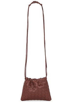 Bottega Veneta Small Intrecciato Dustbag in Sapele & Gold - Rust,Burgundy. Size all.