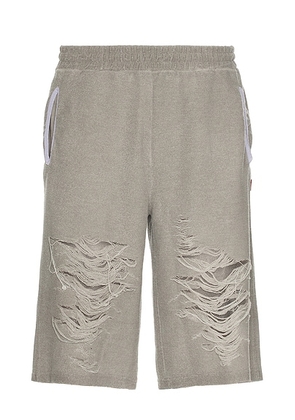 Diesel Distressed Shorts in Grey - Grey. Size L (also in S).