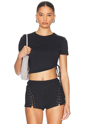 Blumarine Cropped T-shirt in Black - Black. Size S (also in M, XS).