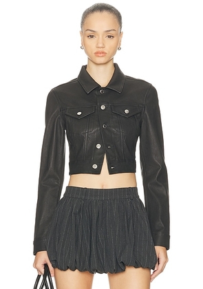 Alexander Wang Shrunken Trucker Jacket in Black - Black. Size 0 (also in 2, 4, 8).