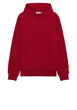 Carhartt WIP Chase Hoodie in Scarlet & Gold - Red. Size M (also in L, XL).