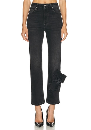 AREA Bow Straight Leg in Washed Black - Black. Size 26 (also in 25, 27, 28, 29).