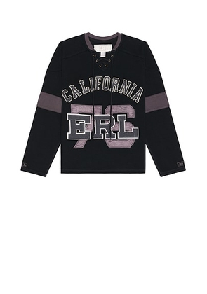 ERL Laced Hockey Jersey Knit in Black - Black. Size XL/1X (also in ).