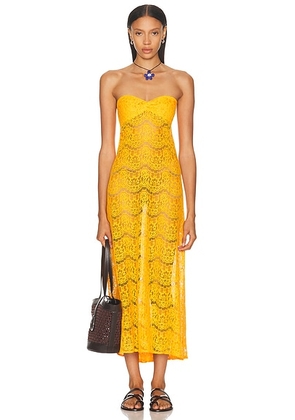 Eliou Catarina Dress in Tangerine - Orange. Size M (also in L, S).