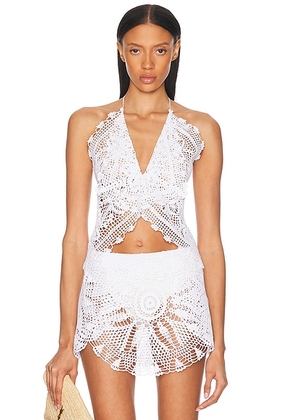 Eliou Danni Doily Top in White - White. Size all.