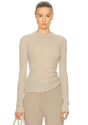 Citizens of Humanity Alessia Crewneck Sweater in Oatmeal - Brown. Size L (also in M, S, XL).