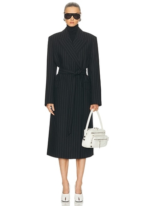 Acne Studios Olyx Pinstripe Maxi Coat in Black - Black. Size 34 (also in 36, 38, 40, 42).