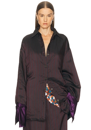 Dries Van Noten Cartan Shirt in Burgundy - Burgundy. Size L (also in XS).