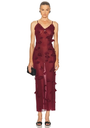 Coperni Butterflies Techno Dress in Red - Burgundy. Size S (also in L, XS).