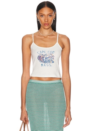 BODE Beaded Sailfish Tank Top in Cream - White. Size S (also in L, M, XS).