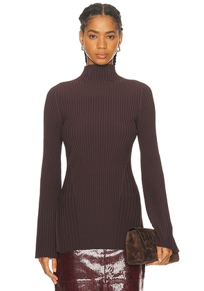 Adam Lippes Gaia Top in Mocha - Brown. Size L (also in M, S, XS).