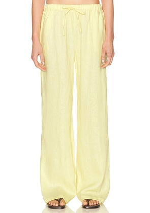 AEXAE x REVOLVE Drawstring Pant in Butter Yellow - Yellow. Size S (also in M, XS, XXS).