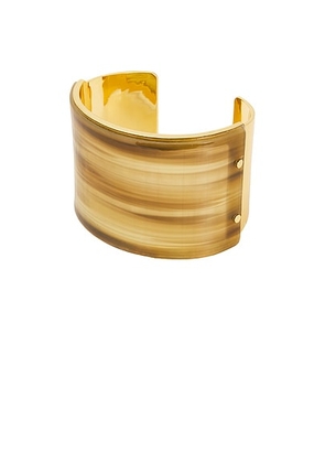 Demarson Primo Arm Cuff in Gold & Brown - Metallic Gold. Size all.