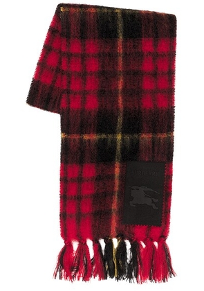Burberry Tartan Check Mohair Scarf in Post Red - Red. Size all.