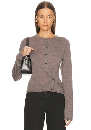 EAVES Kaie Convertible Cardigan in Taupe - Grey. Size L (also in M, S, XL, XS, XXS).