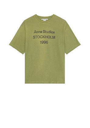 Acne Studios Exford 1996 Tee in Olive Green - Olive. Size XL/1X (also in ).