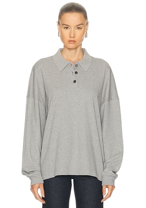 EAVES Lene Polo in Heather Grey - Grey. Size L (also in M, S, XS, XXS).