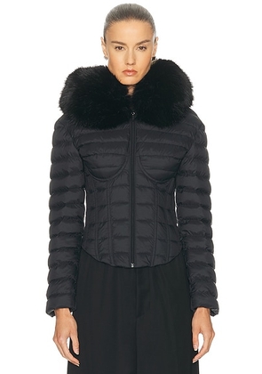 Balenciaga Hooded Corseted Puffer Jacket in Black - Black. Size 36 (also in 34).