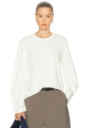 EAVES Lene Easy Long Sleeve Tee in White - White. Size L (also in M, S, XL, XS, XXS).