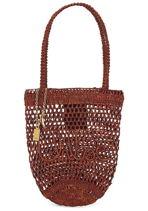 Chloe Summer Banana Bucket Bag in Clay Brown - Cognac. Size all.