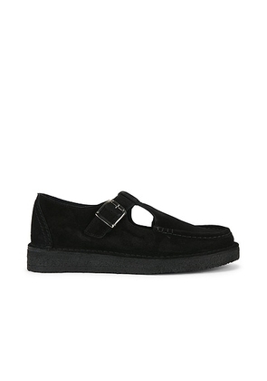 Clarks Nomad T-bar Loafer in Black Suede - Black. Size 10.5 (also in 10, 11, 12, 7, 7.5, 9).