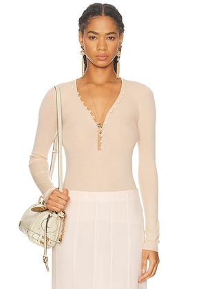 Chloe Long Sleeve Top in Honey Pink - Peach. Size L (also in M, S, XS).