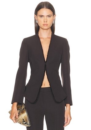 McQueen Fitted Blazer in Dark Brown - Chocolate. Size 36 (also in 38, 40, 42).
