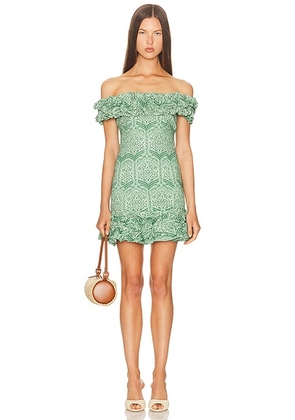 Agua by Agua Bendita Jardin Ceiba Mini Dress in Multicolor - Green. Size XS (also in M).