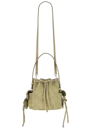 Acne Studios Multipocket Mini Bucket Bag in Herb Green - Sage. Size all.